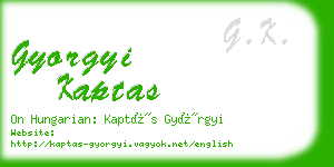 gyorgyi kaptas business card